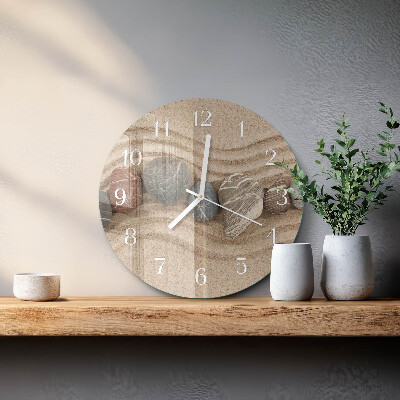 Horloge ronde Pierres Sable