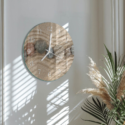 Horloge ronde Pierres Sable