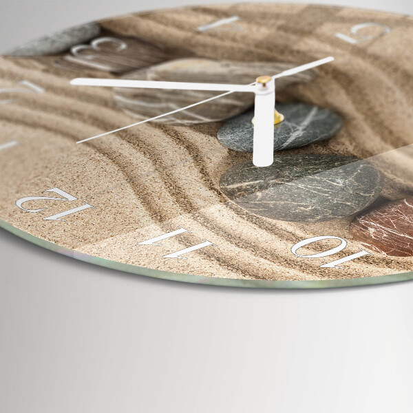 Horloge ronde Pierres Sable