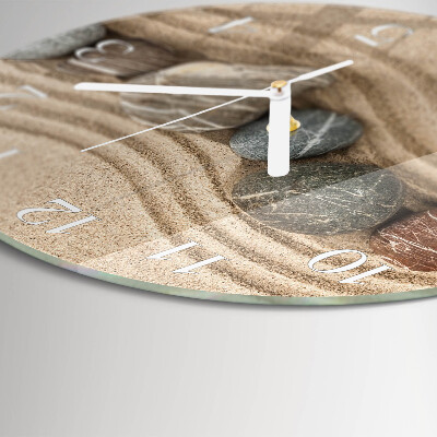 Horloge ronde Pierres Sable