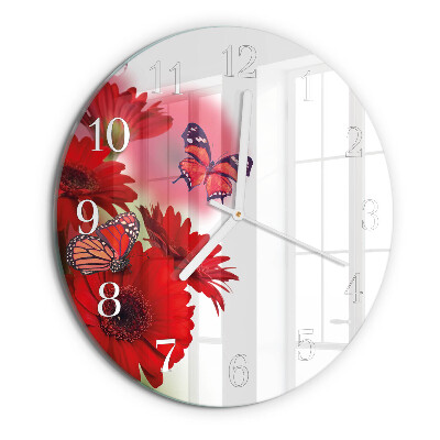 Horloge ronde Gerbera