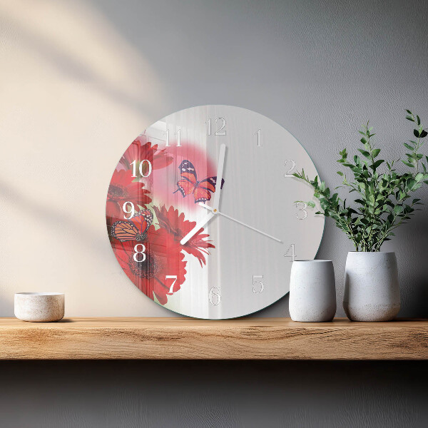 Horloge ronde Gerbera