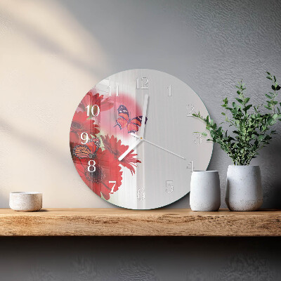 Horloge ronde Gerbera