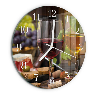 Horloge ronde Verres de vin