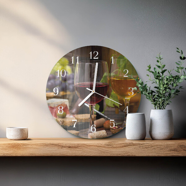 Horloge ronde Verres de vin
