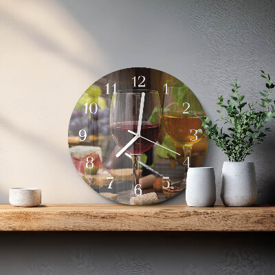 Horloge ronde Verres de vin