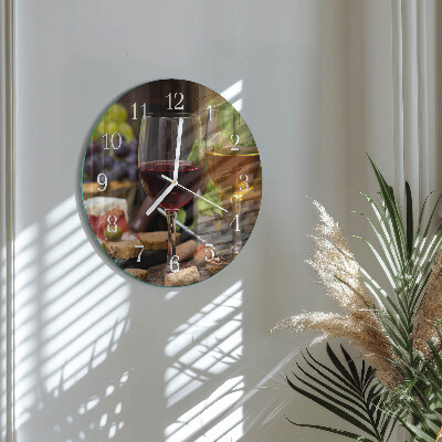 Horloge ronde Verres de vin