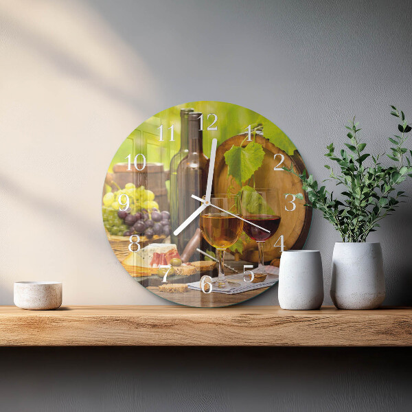 Horloge ronde Raisins pour le vin
