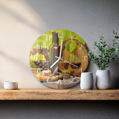 Horloge ronde Raisins pour le vin