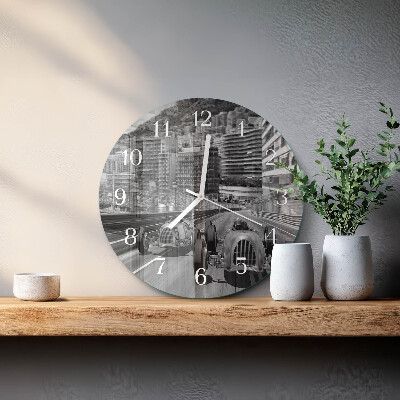 Horloge ronde Voiture de course