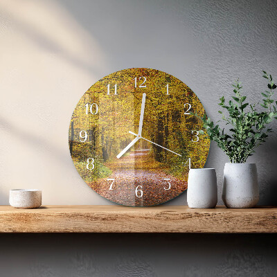 Horloge ronde Chemin forestier
