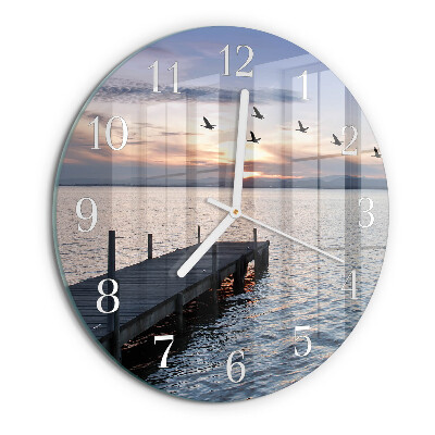 Horloge ronde Oiseaux au bord du lac