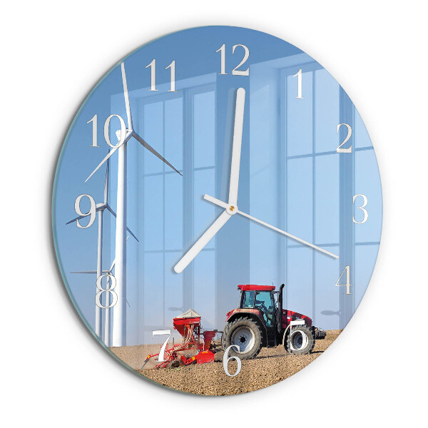 Horloge ronde Champ de tracteurs
