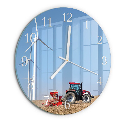 Horloge ronde Champ de tracteurs
