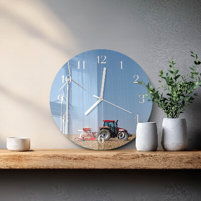 Horloge ronde Champ de tracteurs