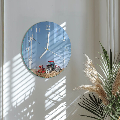 Horloge ronde Champ de tracteurs