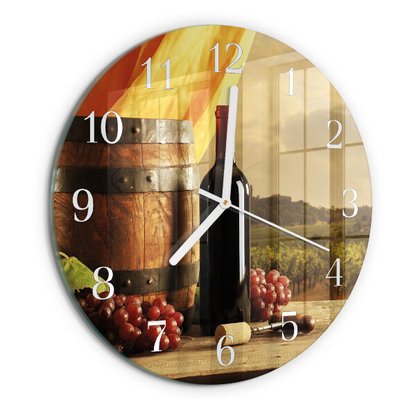 Horloge ronde tonneau à vin