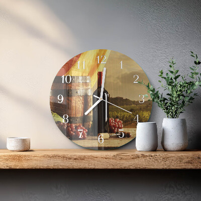 Horloge ronde tonneau à vin