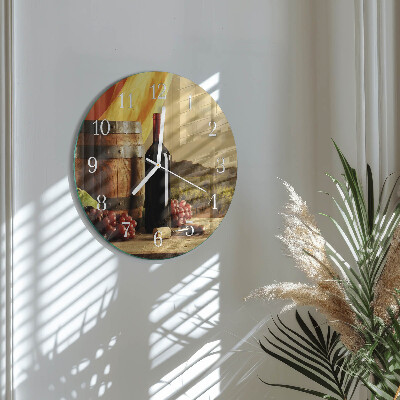 Horloge ronde tonneau à vin