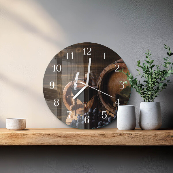 Horloge ronde tonneau à vin
