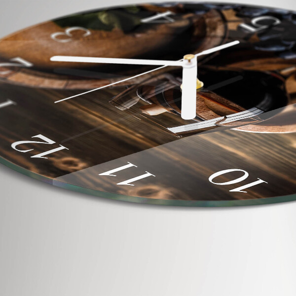 Horloge ronde tonneau à vin