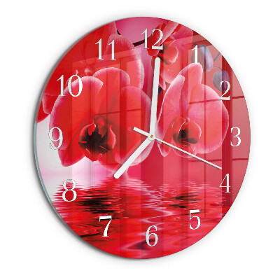 Horloge ronde Orchidée