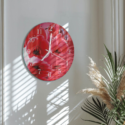 Horloge ronde Orchidée