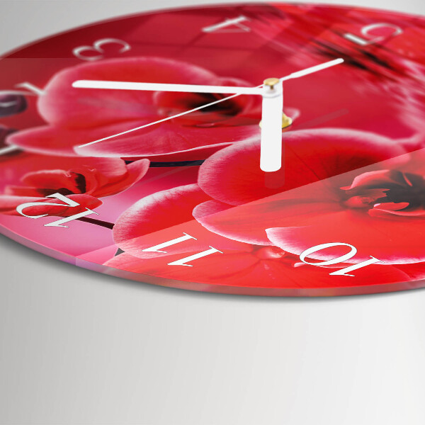 Horloge ronde Orchidée