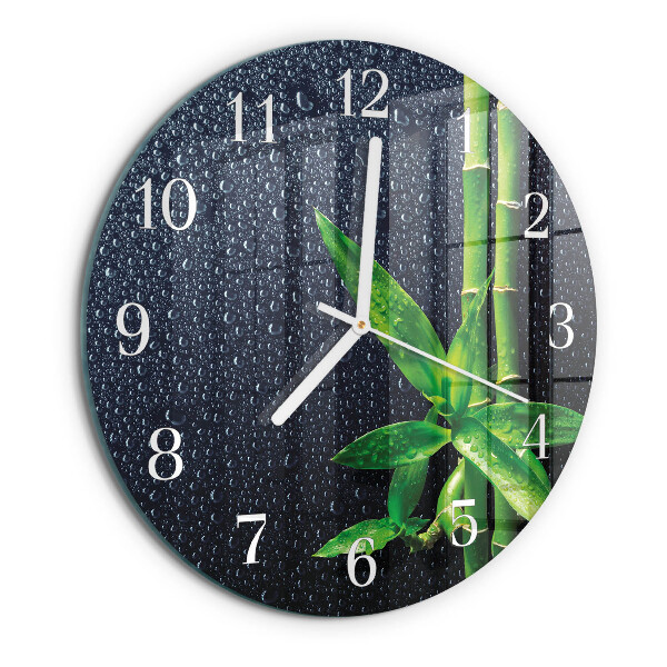 Horloge ronde Gouttes et bambou
