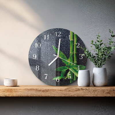 Horloge ronde Gouttes et bambou