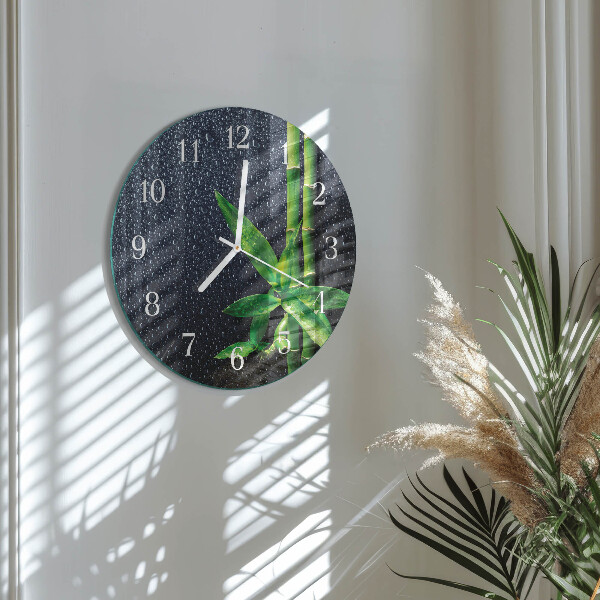 Horloge ronde Gouttes et bambou
