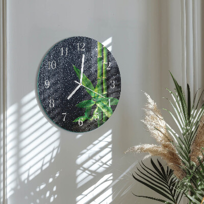 Horloge ronde Gouttes et bambou