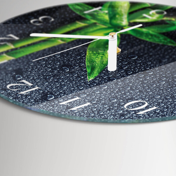 Horloge ronde Gouttes et bambou