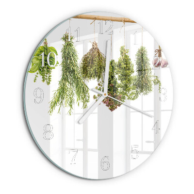 Horloge ronde herbes