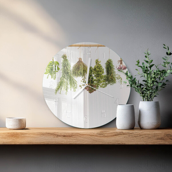 Horloge ronde herbes