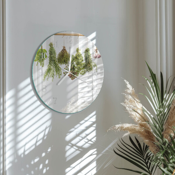Horloge ronde herbes