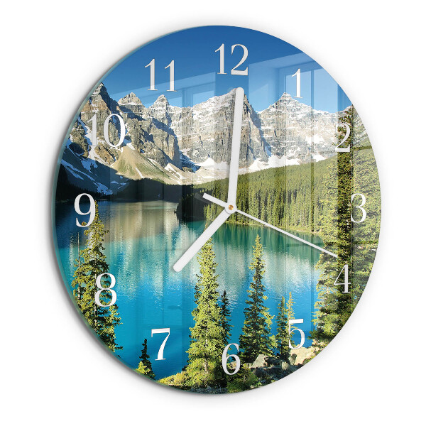 Horloge ronde Montagnes Nature