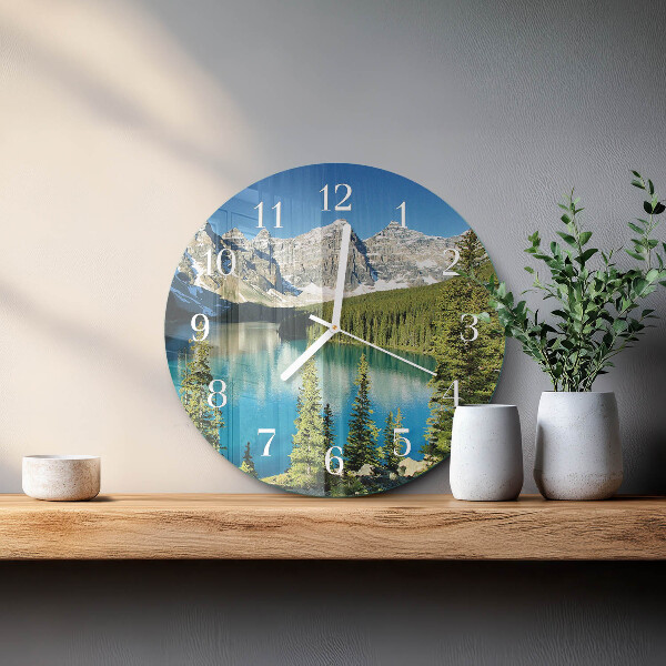 Horloge ronde Montagnes Nature