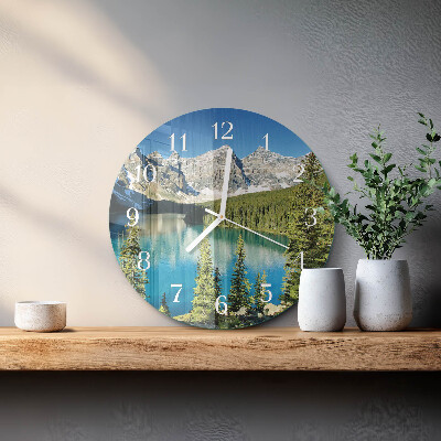 Horloge ronde Montagnes Nature
