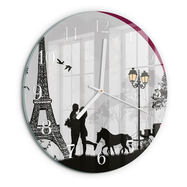 Horloge ronde L'amour de Paris