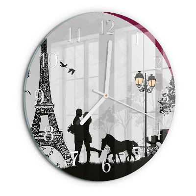 Horloge ronde L'amour de Paris