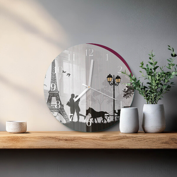 Horloge ronde L'amour de Paris