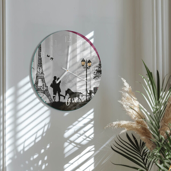 Horloge ronde L'amour de Paris