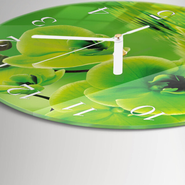 Horloge ronde Orchidée