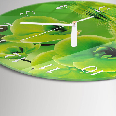 Horloge ronde Orchidée