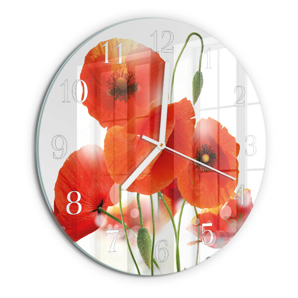Horloge ronde Coquelicots