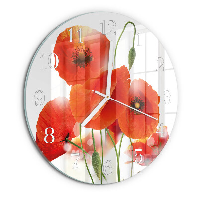 Horloge ronde Coquelicots