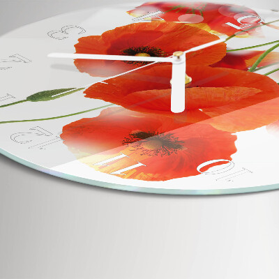 Horloge ronde Coquelicots