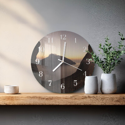 Horloge ronde Montagne Océane