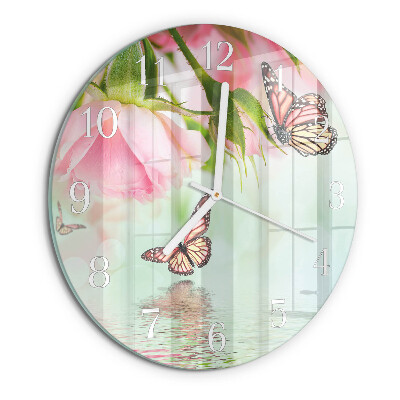 Horloge ronde Papillons